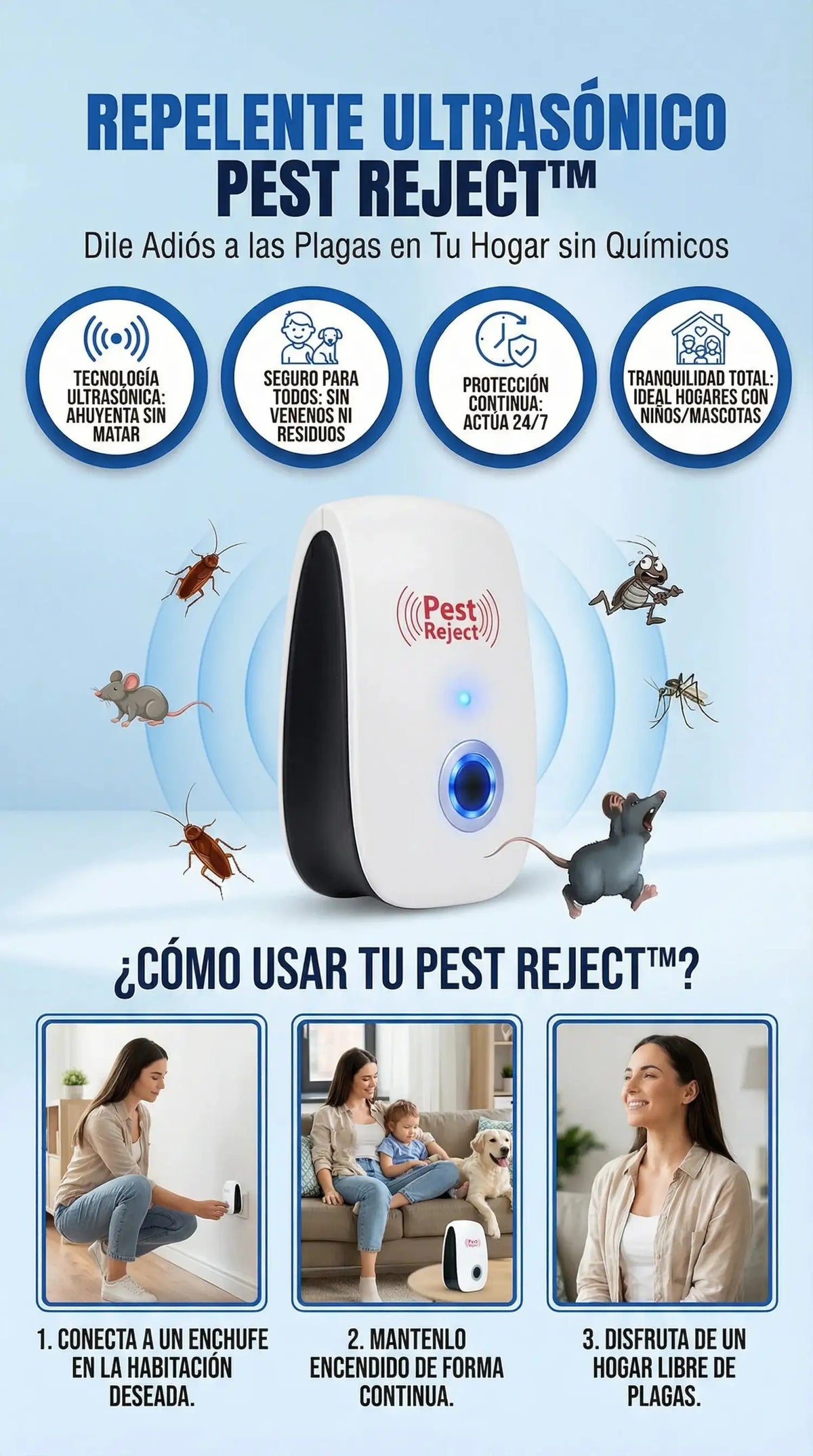 Repelente ultrasonico de plagas