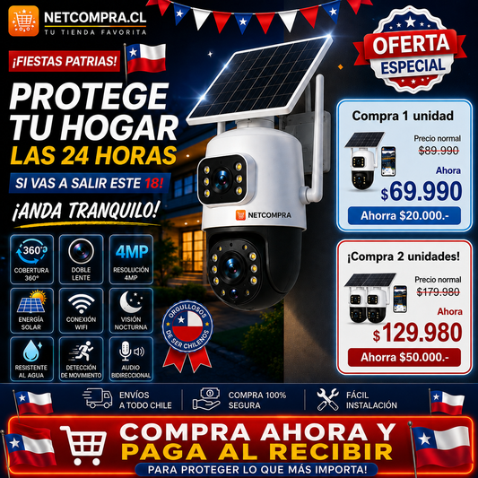 Camara Solar 2k Doble Lente 360