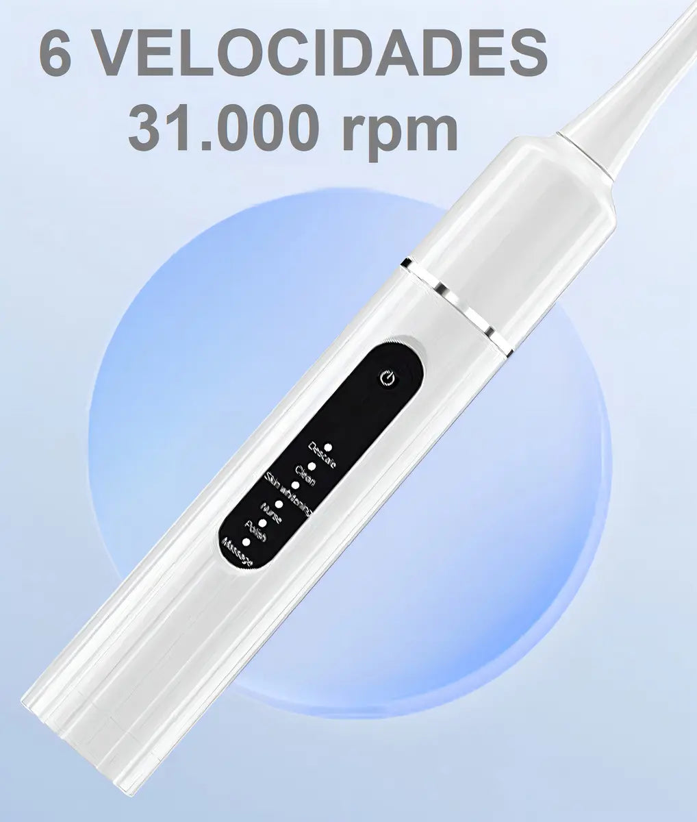 Cepillo Dental Eléctrico Kit Limpiador De Dientes Ultrasónico Removedor De Sarro Portátil Usb Blanco