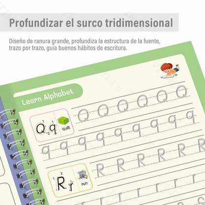 Set de 4 Cuadernos Mágicos Caligrafía Montessori