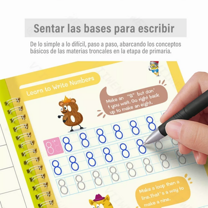 Set de 4 Cuadernos Mágicos Caligrafía Montessori